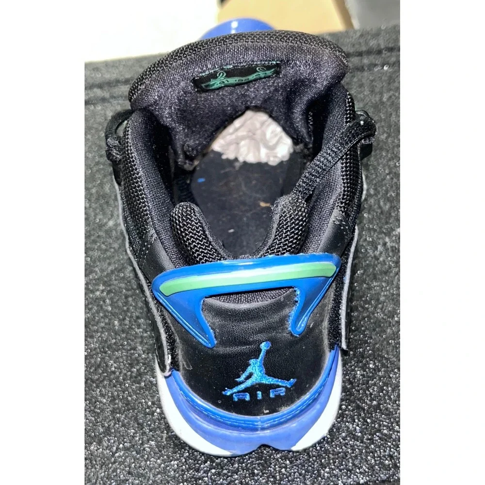 Jordan 6 Rings Blue Black Patent Leather Youth Size 7Y Sneakers 323419-014